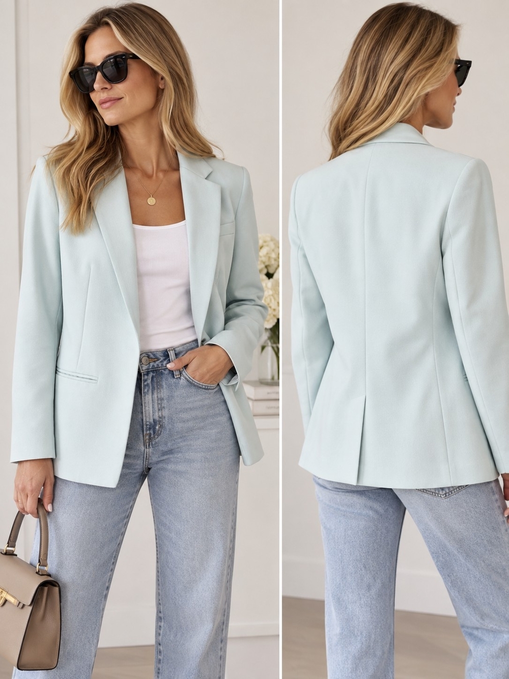 Club Monaco Pastel Blue Wool Blazer - Picture 3 of 14